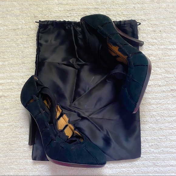 NEW YSL black suede ankle wrap pumps - Picture 14 of 14